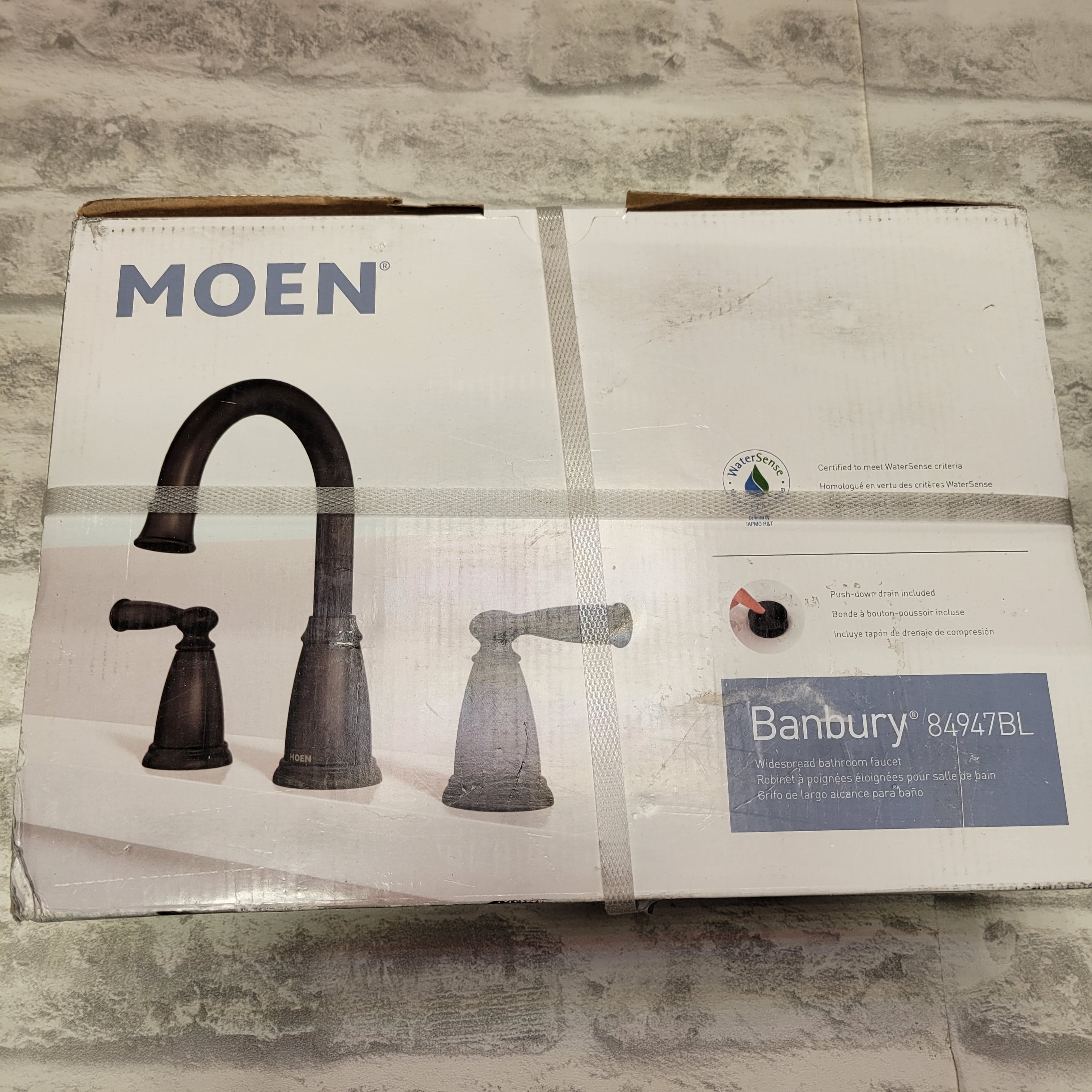 MOEN Banbury 8 in. Widespread Bathroom Faucet with Drain Kit, Matte Black (7643015053550)
